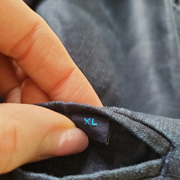 100% Linen Blazer Mens XL Navy Blue Two Button Material London Classic Preppy - Picture 9 of 11